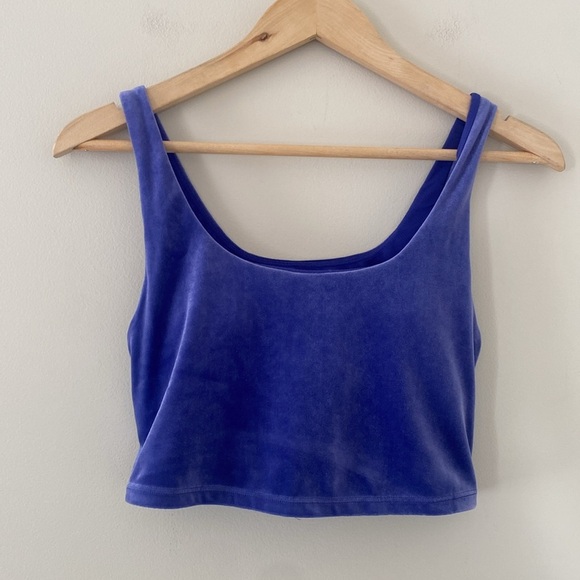 Athleta Velvet Legging and Bra 2 Piece Set Soft Plush Purple Size S - Picture 7 of 15